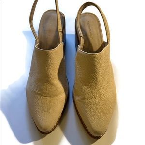 Intentionally Blank Cream Slingback Mules